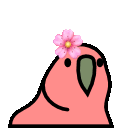 flower parrot emoji