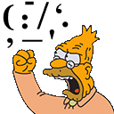 old man yells at punctuation emoji